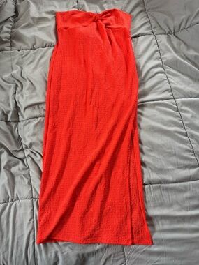 wild fable Strapless Bright orange Maxi Dress